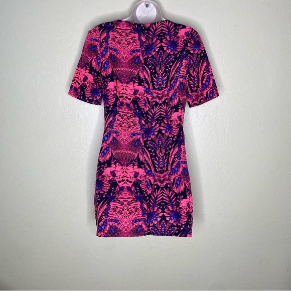 Pink Floral Print Vintage Style Mini Dress Size Large L - Picture 5 of 14